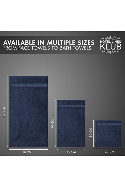 Hotel Linen Klub 8 - Piece Premium 100% Cotton Terry Towel Set – 2 Bath Towels, 2 Hand Towels & 4 Face Towels