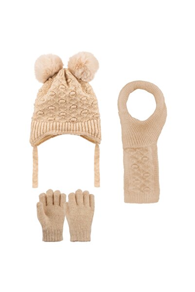 Kitti 1-4 Years Baby Girl & Child Scarf Beanie Gloves Set of 3