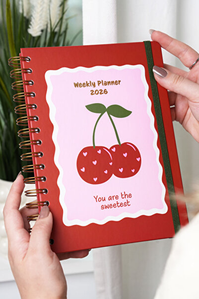 Matt Notebook Αγάντζος Α5 Έτος 2026 Σπιράλ 15x21 εκ. - 12 Μηνών Κεράσι