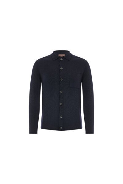 Vakko Navy Blue Men's Knitwear Cardigan M401325568-02