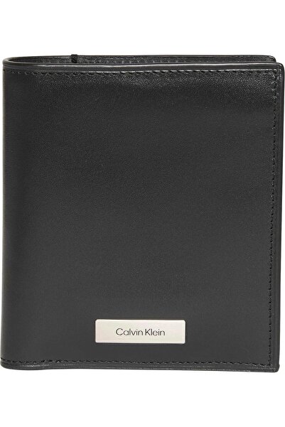 Calvin Klein Erkek Dikey Katlanır Cüzdan - Siyah