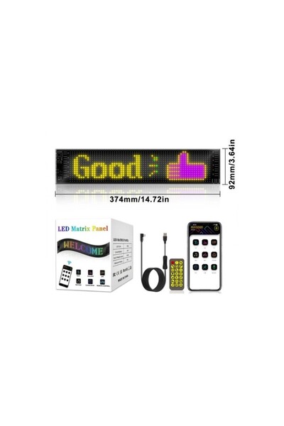 OEM Modul advertising panel, RGB display, app-controlled, 5 V, 92 x 374 mm