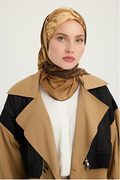 Schaless Διαχρονικό Όνειρο - Καφέ - Κασκόλ με σχέδιο Εφιλίας - 90x90 εκ.