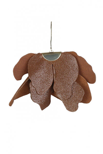 HAIArt Handmade leather floral earrings - Brown pearl