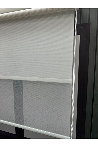 Lotus Çift Mekanizmalı Gold Simli Tül ve Stor Perde - Simv2