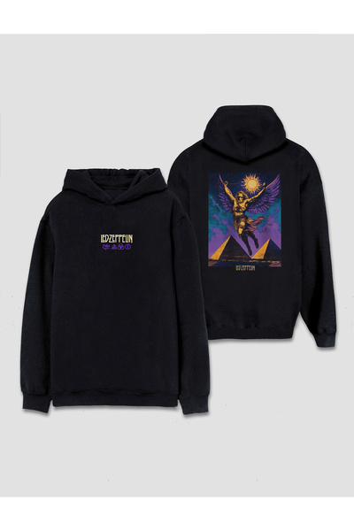 Darkia Led Zeppelin Angel Özel Tasarım Ön Arka Baskılı Kapşonlu Sweat Hoodie