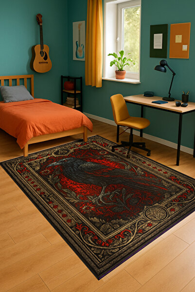 Rugs Modern Halı MOSSO Κόκκινο Θέμα Μοντέρνο Διακοσμητικό Χαλί με Υφαντό Σχέδ...