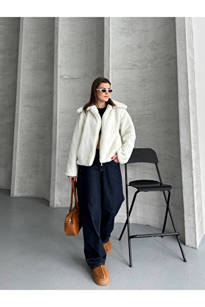 TrendParis Plush Cardigan with Zipper