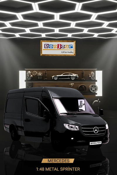 Bonjour Gift & Hobby Mercedes Sprinter Metal 1:48 Ölçekli Çek Bırak Araba Lis...