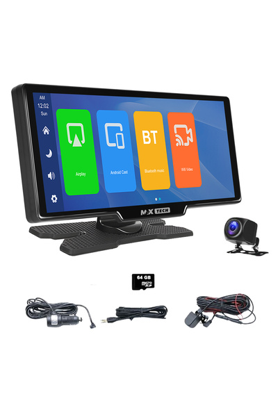 MaxTech Navigatie Auto GPS Portabila Wireless Carplay & Android MaxTech®, 3in1, Ecran tactil de 9.3