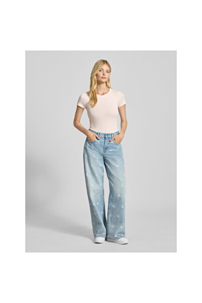 Calvin Klein Ck Lv047c785g The Wıde Leg Ck Dıstressed Indıg Kadın Pantolon