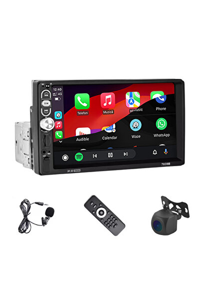 MaxTech MP5 Player universal Carplay si Android auto 1 Din, MaxTech®, display HD de 7 inch, Camera