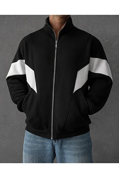 Butik Ross Piece-Striped Fleece Cardigan