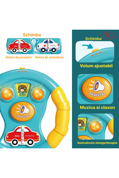 RCO Set Jucarii Interactive, Telefon, volan si chei masina cu lumini si sunete, +12 luni, WW7027