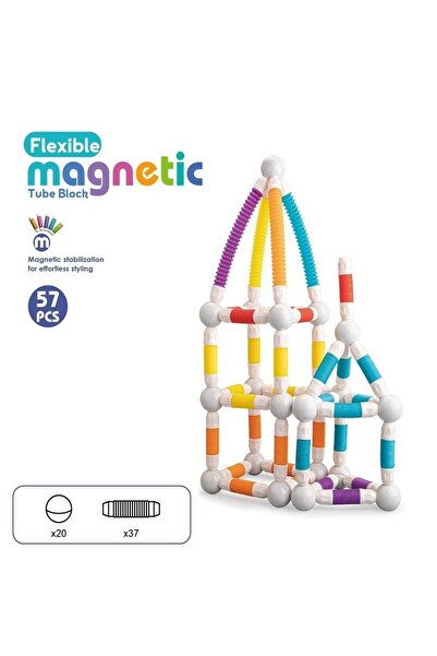 OEM STEM magnetic set for building with flexible tubes and balls 57 pieces