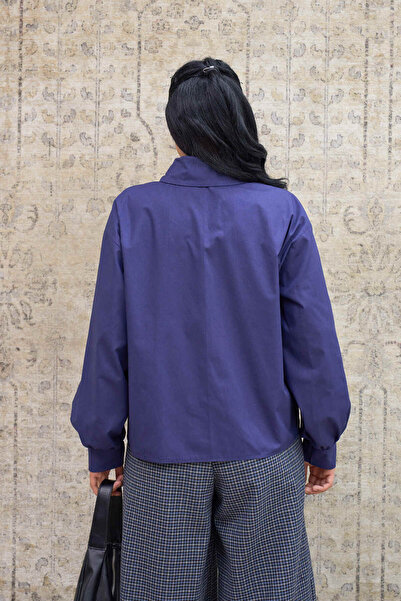 KÜÇÜĞÜM BUTİK Navy Blue Poplin Shirt