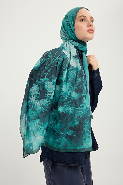 Schaless Timeless Dream - Green - Efilia Patterned Shawl - 70X190 cm