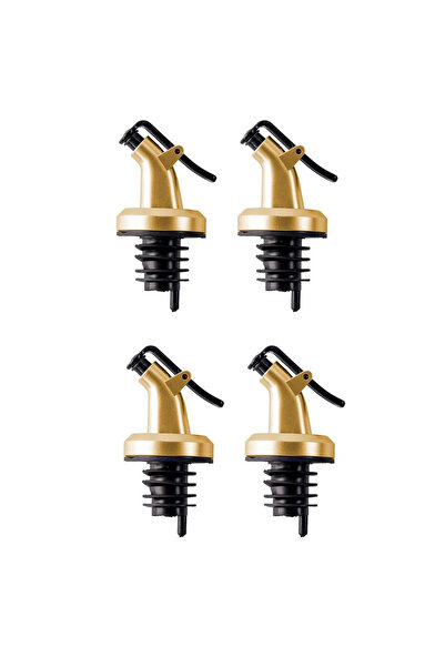 KHAKMA Gold Color Oil Pot Oil Bottle Cap Drip-Free Leak-Proof Cover Set of 4