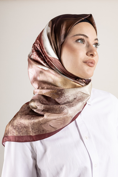 Akel Ψηφιακό κρυστάλλινο μοτίβο κασκόλ 95x95 – Παστέλ μοτίβο-4