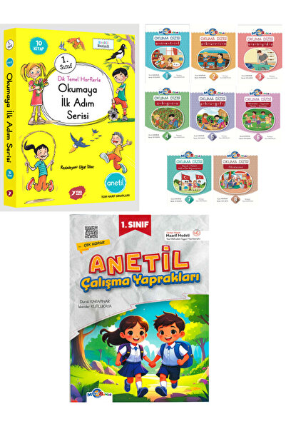 Mavi Boncuk 1.Sınıf ANETİL SET / 10'Lu Okumaya İlk Adım Serisi + 8'Li Okuma D...