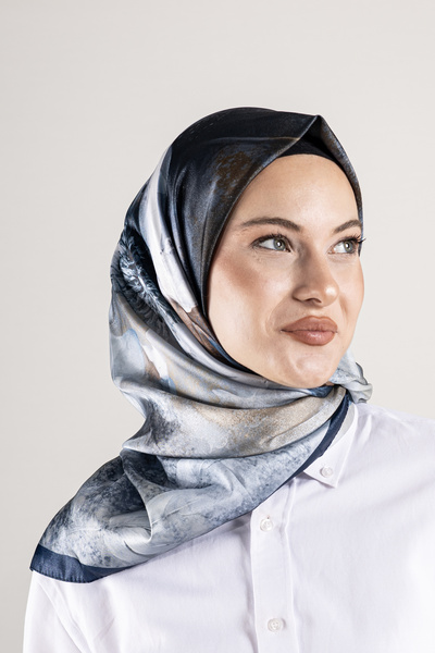 Akel Ψηφιακό κρυστάλλινο μοτίβο κασκόλ 95x95 – Παστέλ μοτίβο-4