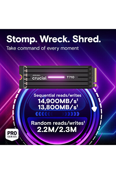 Crucial T710 4TB PCIe Gen5 NVMe M.2 SSD CT4000T710SSD5 SOĞUTUCULU Heatsink