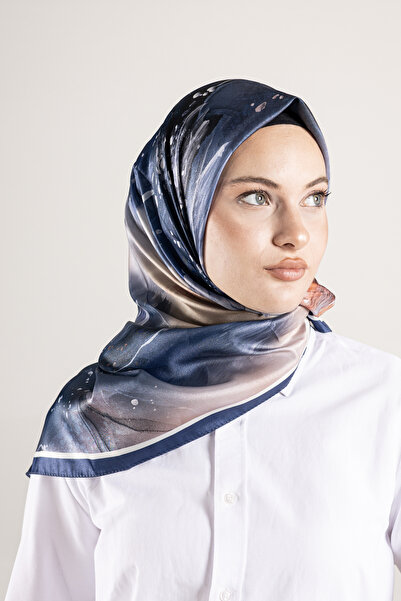 Akel Ψηφιακό κρυστάλλινο μοτίβο κασκόλ 95x95 – Παστέλ μοτίβο-5