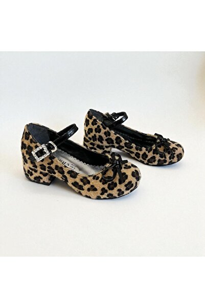 ROSE SHOES KİDS Luna Leopard Fur Stone Evening Shoes