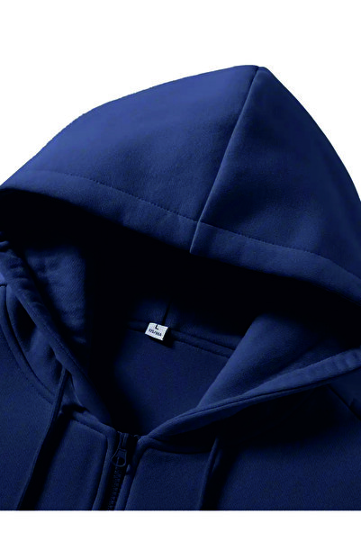 HOFFNUNG 3 IPLIK unisex Fermuarlı kapşonlu TIGER Desenli Oversize SWEATSHIRT