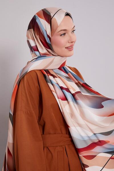 Levidor Beige Abstract Pattern Twill Shawl