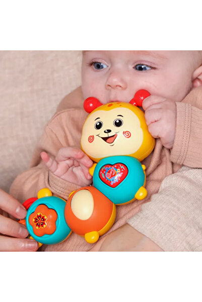 RCO Jucarie interactiva cu functie de rotire 360 de grade si lumini, Omida, 23x8 cm, +12 luni, WW7004-A