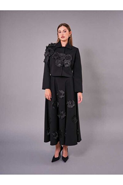 SERPİL Kadın Çiçek Desenli Ceket Elbise Takım 50993