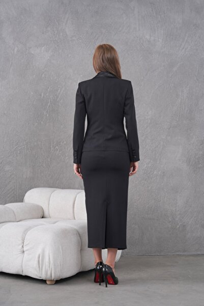 nodilife Square Buttoned Triple Women's Suit Black