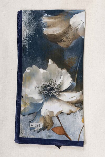 Akel Ψηφιακό κρυστάλλινο μοτίβο κασκόλ 95x95 – Παστέλ μοτίβο-4