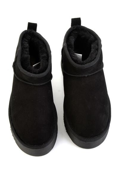 Bambi Siyah Hakiki Deri Kadın Bot & Bootie K02502020702