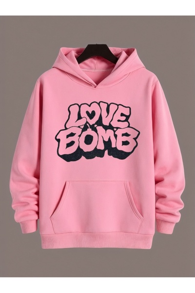 ArtYus Φούτερ Unisex Love Bomb Πολύχρωμο Ειδικό με τύπωμα Βαμβακερό oversized...