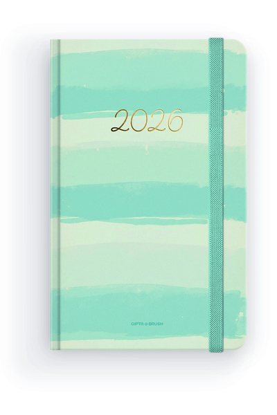 Gıpta 2026 139-BBK BRUSH İplik Dikişli Sert Kapak 13x21 Günlük Krem Ajanda