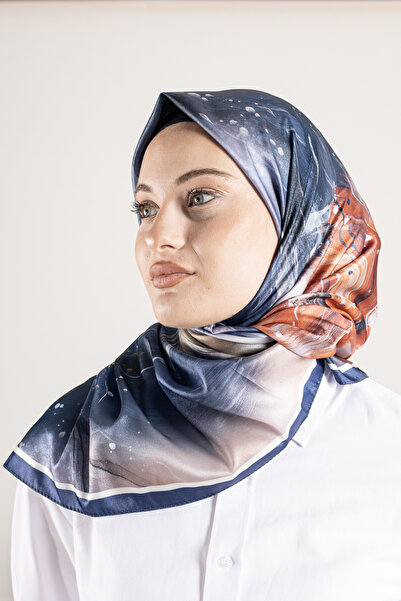 Akel Ψηφιακό κρυστάλλινο μοτίβο κασκόλ 95x95 – Παστέλ μοτίβο-5