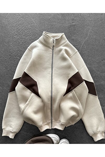 Butik Ross Piece-Striped Fleece Cardigan