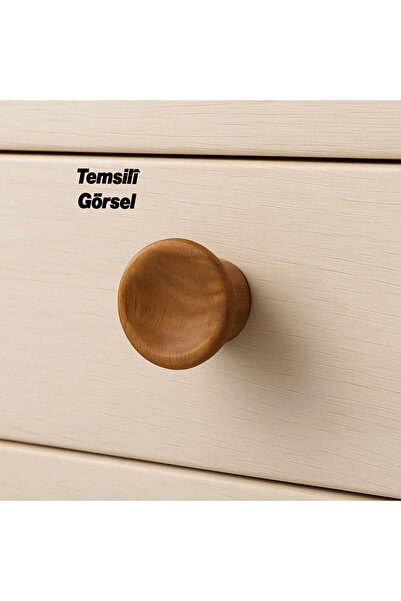 Badem10 Σετ κουμπιών Alegro 10 τεμαχίων από πλαστικό ανοιχτό καρυδιά με μονή βίδα για ντουλάπι κουζίνας, συρτάρι, λαβή ντουλάπας