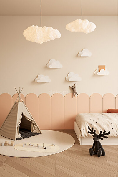 Dekonil Petra Boyanabilir MDF Yarım Oval Çocuk Odası Duvar Paneli 36*88 cm - ...