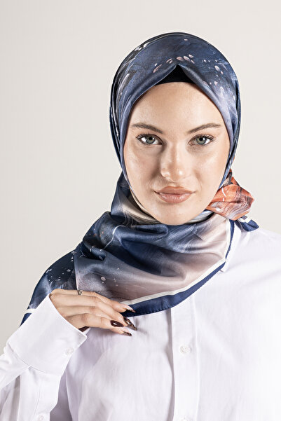 Akel Ψηφιακό κρυστάλλινο μοτίβο κασκόλ 95x95 – Παστέλ μοτίβο-5