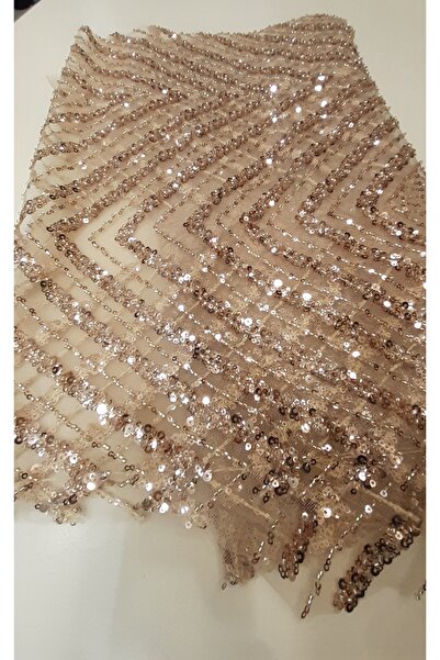 Safir Kumaş Kesip Aplik yada Motif Çıkarmalık Top Sonu Yarım Metre Taşlı Dantel