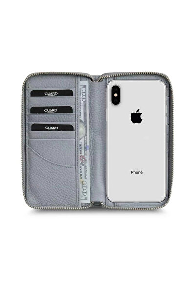 GUARD Gray Zippered Portfolio Wallet