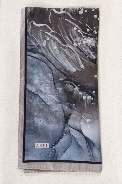 Akel Ψηφιακό κρυστάλλινο μοτίβο κασκόλ 95x95 – Παστέλ μοτίβο-5