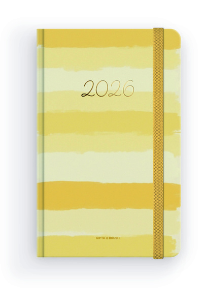 Gıpta 2026 139-BBK BRUSH İplik Dikişli Sert Kapak 13x21 Günlük Krem Ajanda