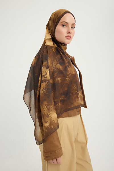 Schaless Timeless Dream - Brown - Efilia Patterned Shawl - 70X190 cm