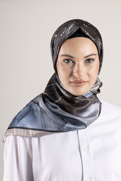 Akel Ψηφιακό κρυστάλλινο μοτίβο κασκόλ 95x95 – Παστέλ μοτίβο-5