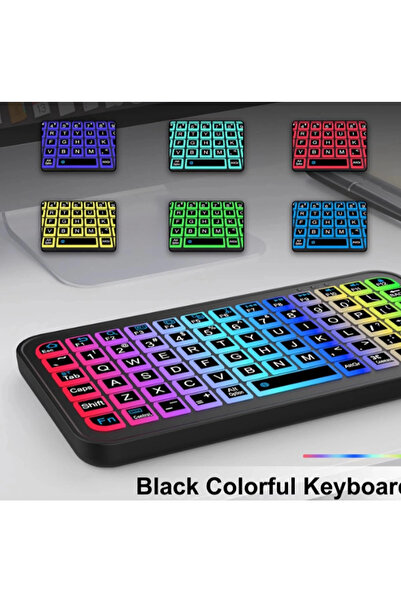 Epilons Mini Klavye Smarttv Işıklı Bluetooth Kablosuz Televizyon Ps3 Dizüstü Tabletler Ve Telefonlar İçin