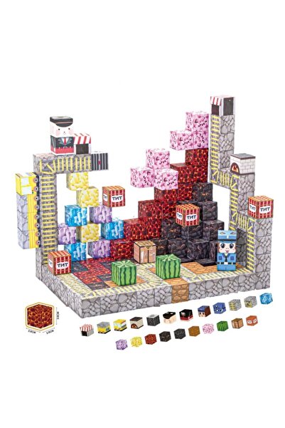 OEM Set Magnetic Cubes Minecraft Magnetic Rock Theme 133 Pieces